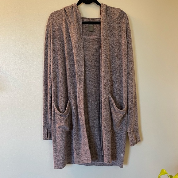 Champion Sweaters - Champion | Purple Hooded Cardigan with Pockets | Size Medium
